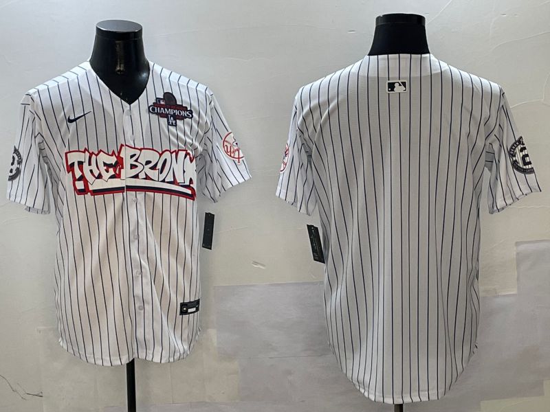 Men New York Yankees Blank White Stripe four generations Joint Name 2025 Nike MLB Jersey style 29